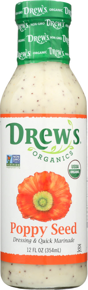 DREW'S: All Natural Dressing & Quick Marinade Poppy Seed, 12 oz