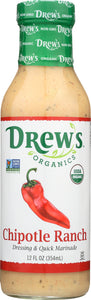 DREW'S: All Natural Dressing & Quick Marinade Chipotle Ranch, 12 oz