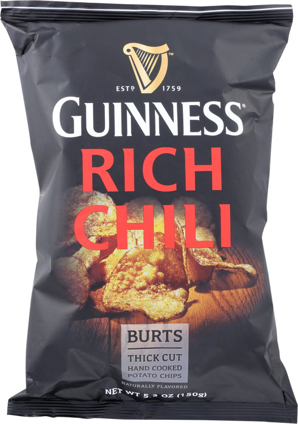 BURT'S: Guinness Rich Beef Chili Thick Cut Potato Chips, 5.3 oz