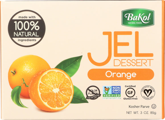 BAKOL: 100% Natural Jel Dessert Orange, 3 oz