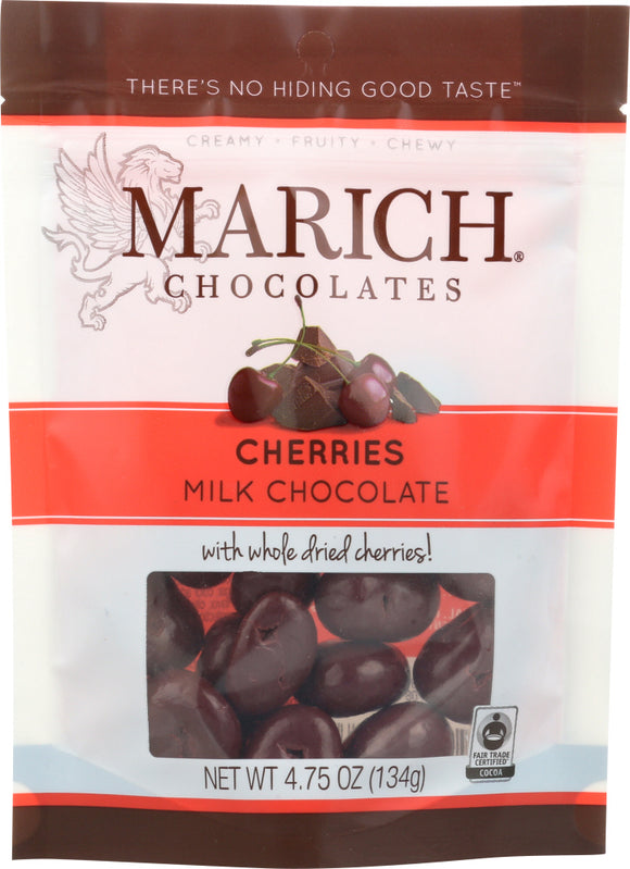 MARICH: Milk Chocolate Cherries Pouch, 4.75 oz