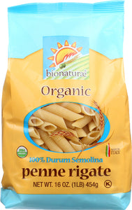 BIONATURAE: Organic Durum Semolina Pasta Penne Rigate, 16 oz