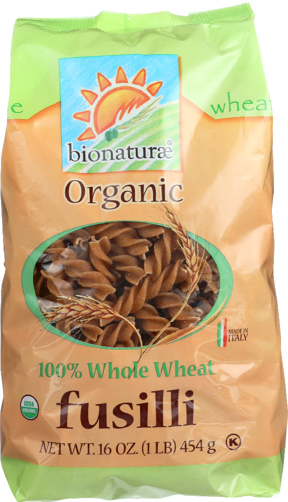 BIONATURAE: Organic Whole Wheat Pasta Fusilli, 16 Oz