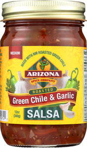 ARIZONA SPICE COMPANY: Salsa Roasted Green Chile Garlic, 12 oz