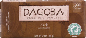 DAGOBA ORGANIC CHOC: Dark Chocolate Bar, 2 oz