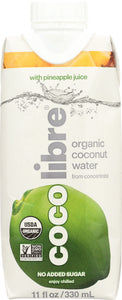 COCO LIBRE: Pure Organic Coconut Water with Pineapple, 11 oz