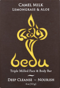BEDU: Lemongrass and Aloe Camel Milk Soap, 4 oz