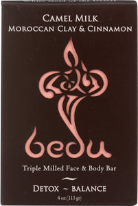 BEDU: Moroccan Clay and Cinnamon Camel Milk Soap, 4 oz