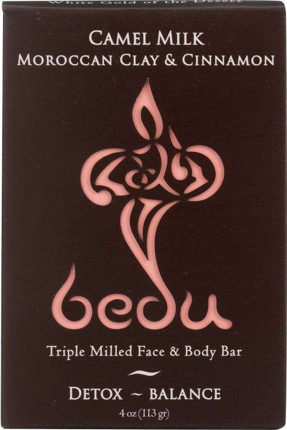 BEDU: Moroccan Clay and Cinnamon Camel Milk Soap, 4 oz