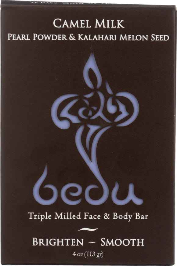 BEDU: Pearl Powder and Kalahari Melon Seed Camel Milk Soap, 4 oz
