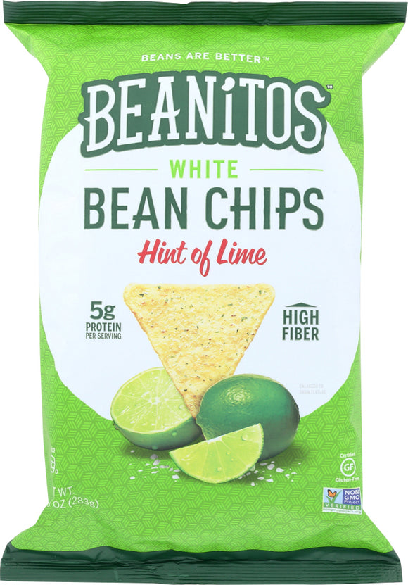 BEANITOS: White Bean Chips Hint of Lime 10 Oz