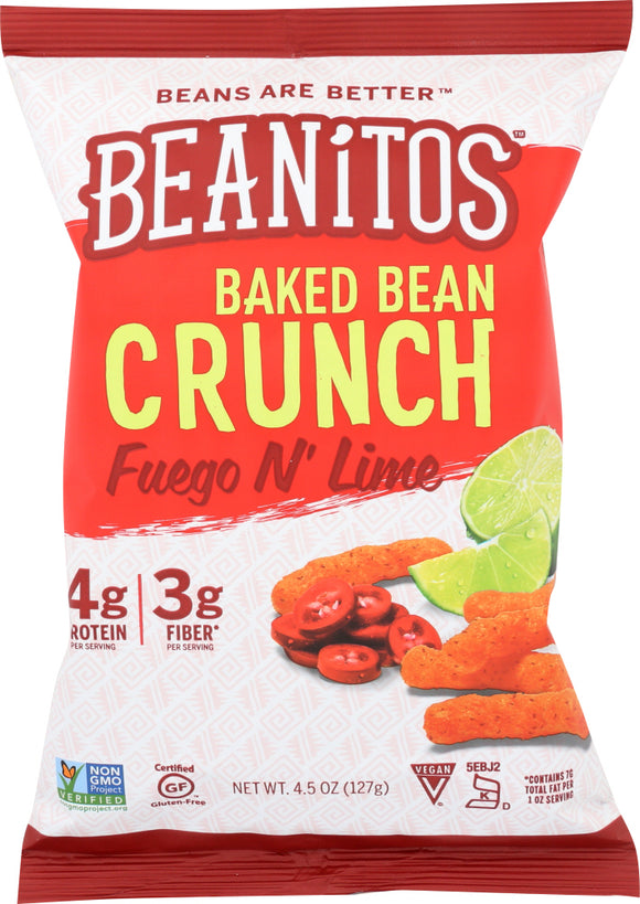BEANITOS: Snack Fuego Lime Bean Crunch, 4.5 oz