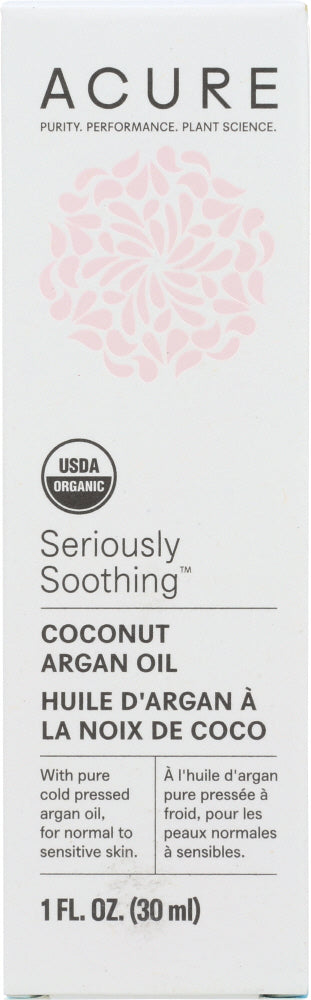 ACURE: Seriously Soothing Coconut Argan Facial Oil, 1 fl oz