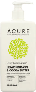 ACURE: Lively Lemongrass Body Lotion Lemongrass & Cocoa Butter, 12 fl oz