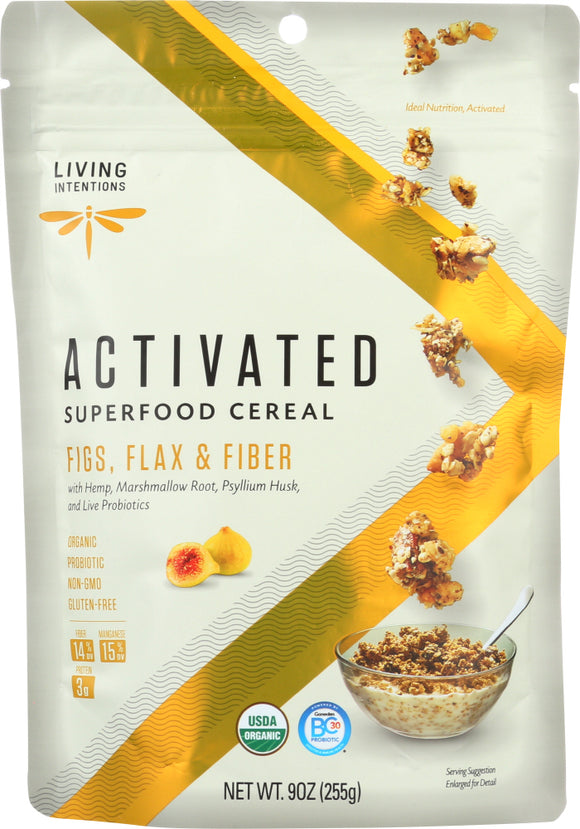 LIVING INTENTIONS: Superfood Cereal Fig Flax and Fiber, 9 oz