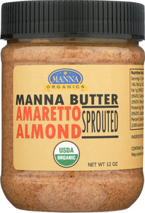 MANNA ORGANICS: Manna Butter Amaretto Almond Sprouted, 12 oz