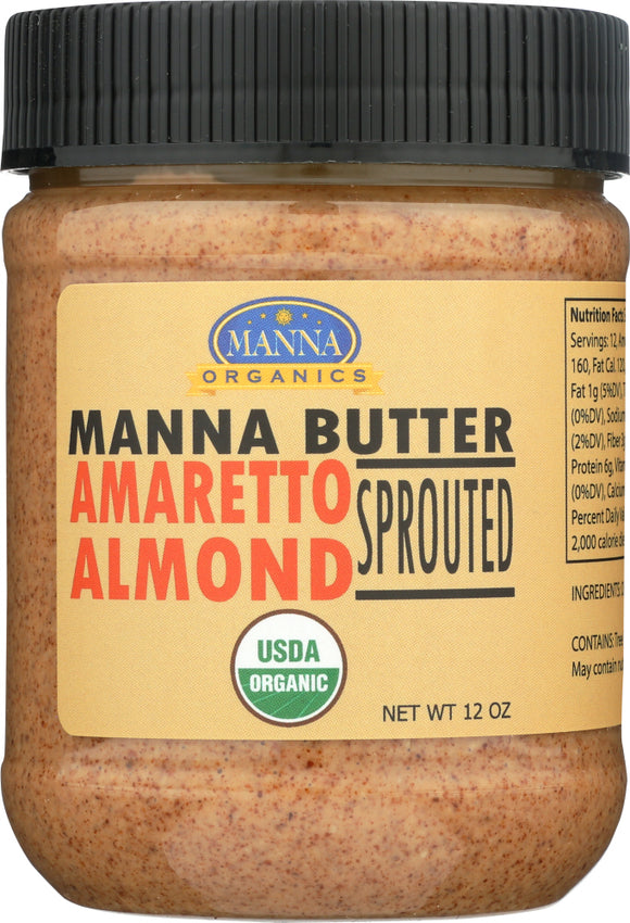 MANNA ORGANICS: Manna Butter Amaretto Almond Sprouted, 12 oz