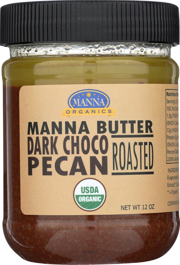MANNA ORGANICS: Manna Butter Dark Chocolate Roasted Pecan, 12 oz