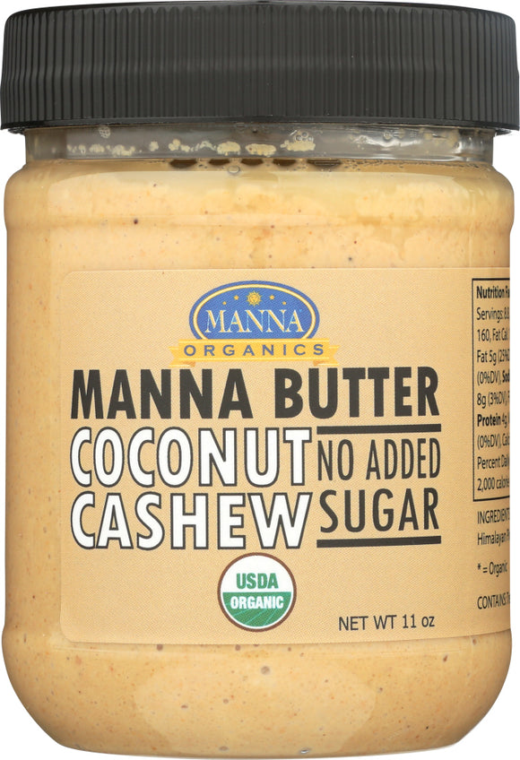 MANNA ORGANICS: Manna Butter Coconut Cashew Added No Sugar, 11 oz
