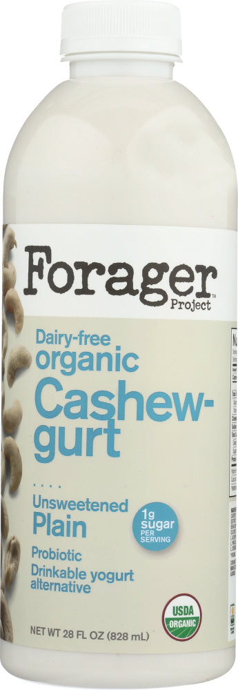 FORAGER: Dairy Free Drinkable Cashewgurt Probiotic Unsweetened Plain, 28 fo