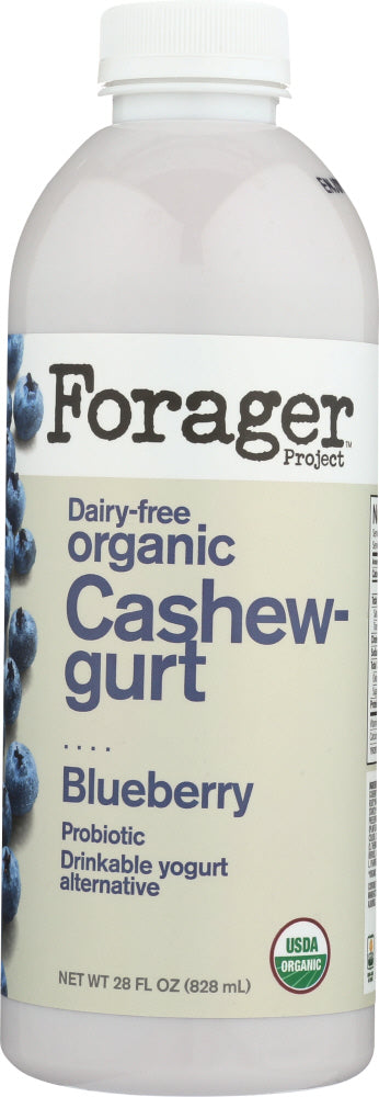 FORAGER: Dairy Free Drinkable Cashewgurt Probiotic Wild Blueberry, 28 oz