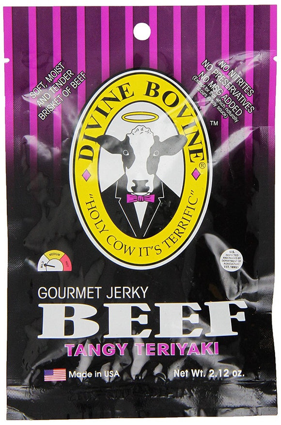 DIVINE BOVINE: Tangy Teriyaki Beef Jerky, 2.12 oz