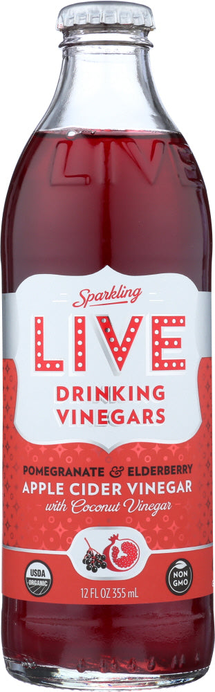 LIVE SODA: Drink Vinegars Pomegranate Elderberry, 12 oz