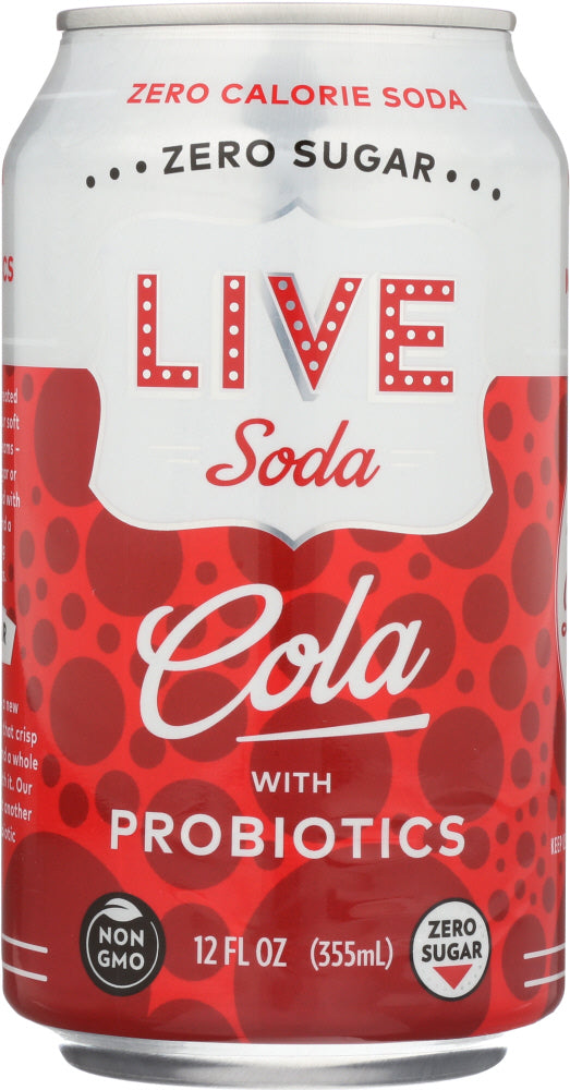 LIVE SODA: Cola With Probiotics Pack of 6, 72 oz