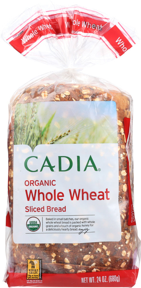 CADIA: Organic Whole Wheat Sliced Bread, 24 oz