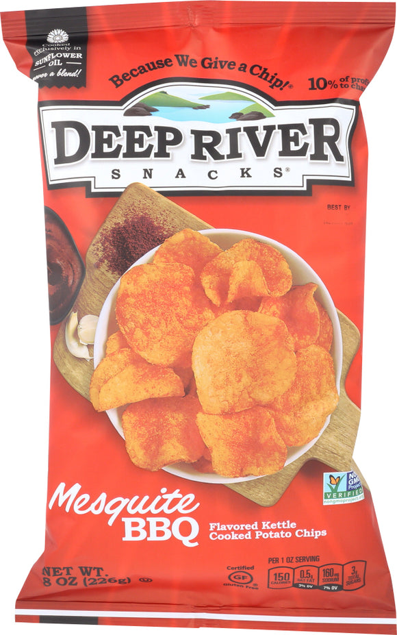 DEEP RIVER: Mesquite BBQ Kettle Chips, 8oz