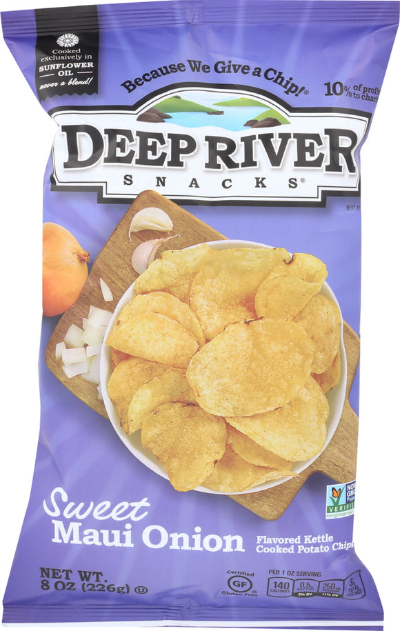 DEEP RIVER: Sweet Maui Onion Kettle Chips, 8oz