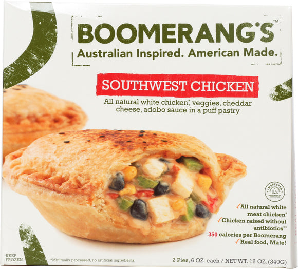 BOOMERANG'S: Australian Inspired Southwest Chicken Meat Pie, 12 oz