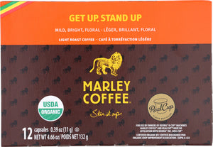 MARLEY COFFEE: Organic Get Up Stand Up Single Serve Coffee Light Roast, 12 K-Cups