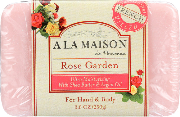 A LA MAISON DE PROVENCE: Hand & Body Bar Soap Rose Garden, 8.8 oz