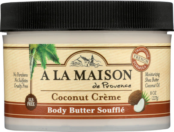 A LA MAISON DE PROVENCE: Body Butter Souffle Coconut Creme, 8 oz