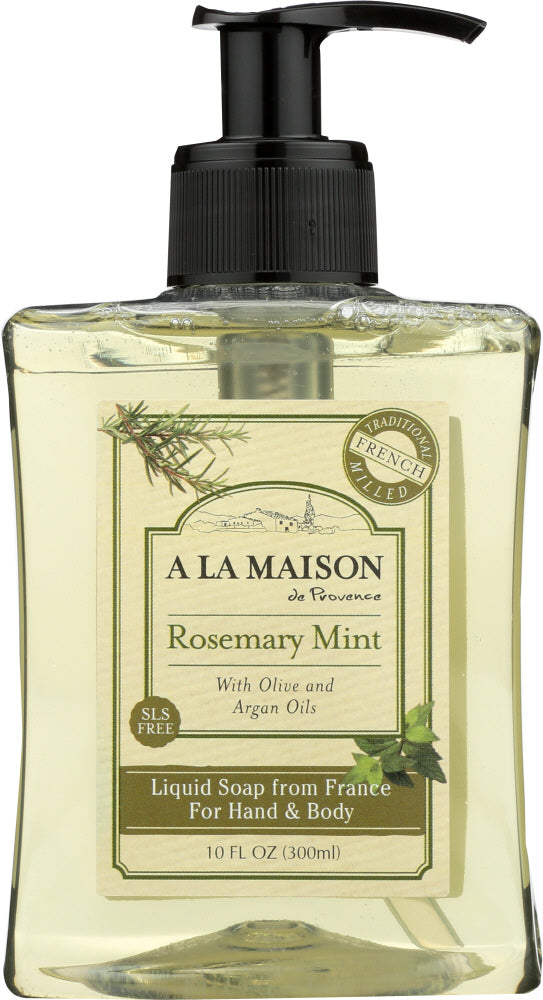 A LA MAISON DE PROVENCE: Liquid Soap For Hand & Body Rosemary Mint, 10 fl oz