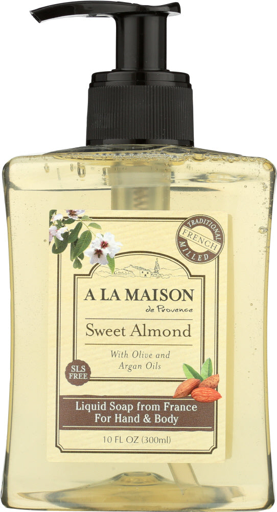 A LA MAISON DE PROVENCE: Liquid Soap For Hand & Body Sweet Almond, 10 fl oz