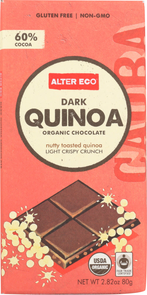 ALTER ECO: Organic Chocolate Dark Quinoa, 2.82 oz