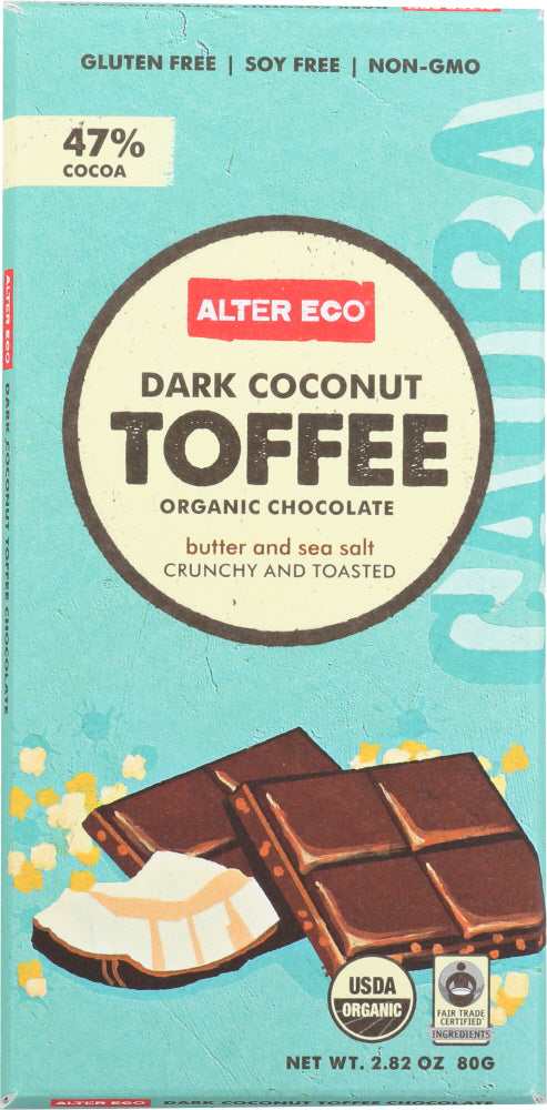 ALTER ECO: Organic Chocolate Dark Coconut Toffee, 2.82 oz