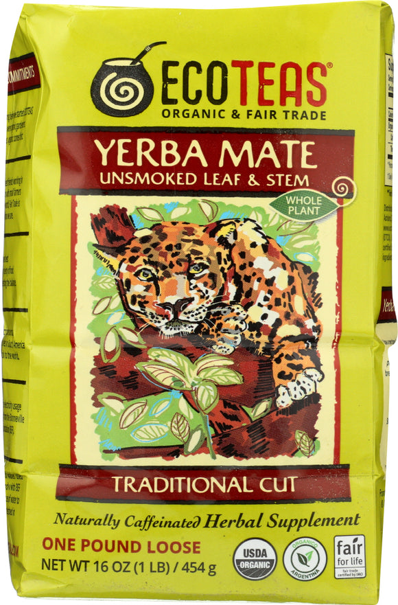 ECO TEA: Loose Yerba Mate Traditional Cut, 1 lb