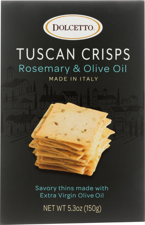 DOLCETTO: Dolcetto Rosemary + Olive Oil Tuscan Crisps, 5.3 oz