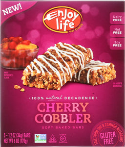 ENJOY LIFE FOODS: Soft Baked Bars Cherry Cobbler 5 bars (1.2 oz each), 6 oz