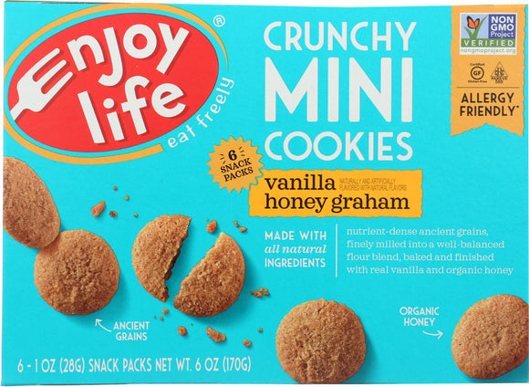 ENJOY LIFE: Crunchy Minis Vanilla Honey Graham, 6 oz
