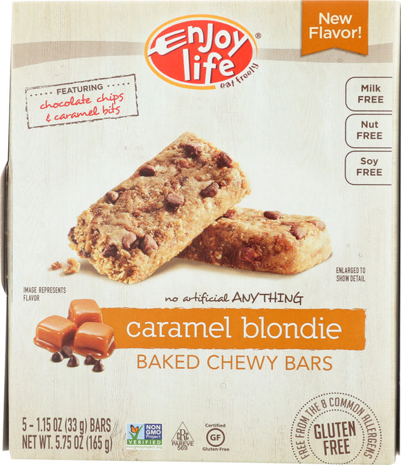 ENJOY LIFE: Bar Snack Gluten Free Caramel Blondie  , 5.75 oz
