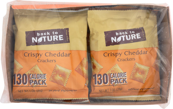 BACK TO NATURE: Crispy Cheddar Single Serve Crackers 8 Count, 8 oz