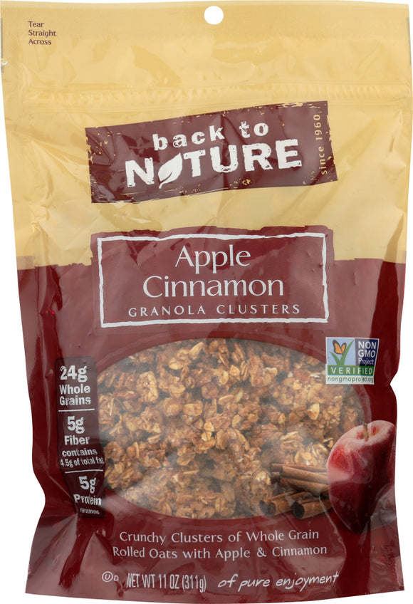 BACK TO  NATURE: Apple Cinnamon Granola Clusters, 11 Oz