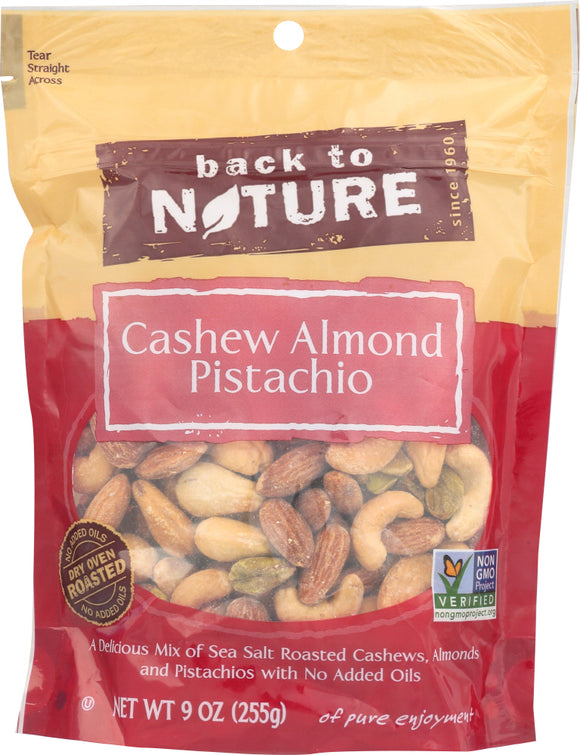 BACK TO NATURE: Cashew Almond Pistachio, 9 oz