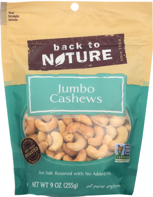 BACK TO NATURE: Jumbo Cashews Sea Salt, 9 oz