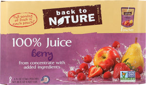 BACK TO NATURE: 100% Juice Squeeze Drink Packs Berry 8 pack, 48 oz