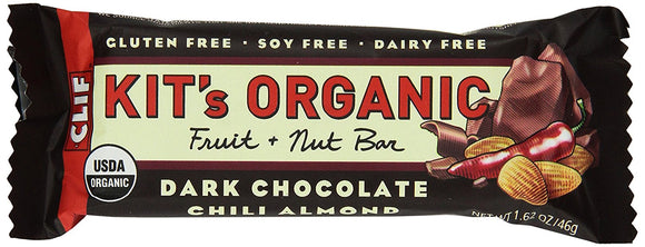 CLIF BAR: Kit’s Organic Fruit and Nut Bar, Dark Chocolate Chili Almond, 1.62 oz